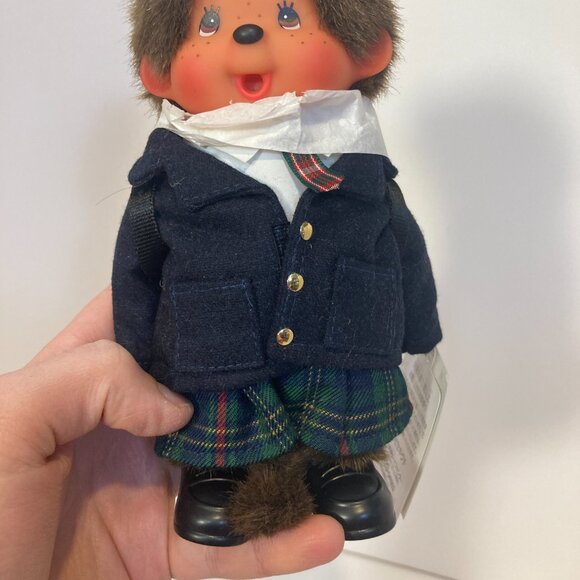 Monchhichi School Girl Uniform Sekiguchi Doll Toy Plush Japanese Monkey Tag - Picture 10 of 10